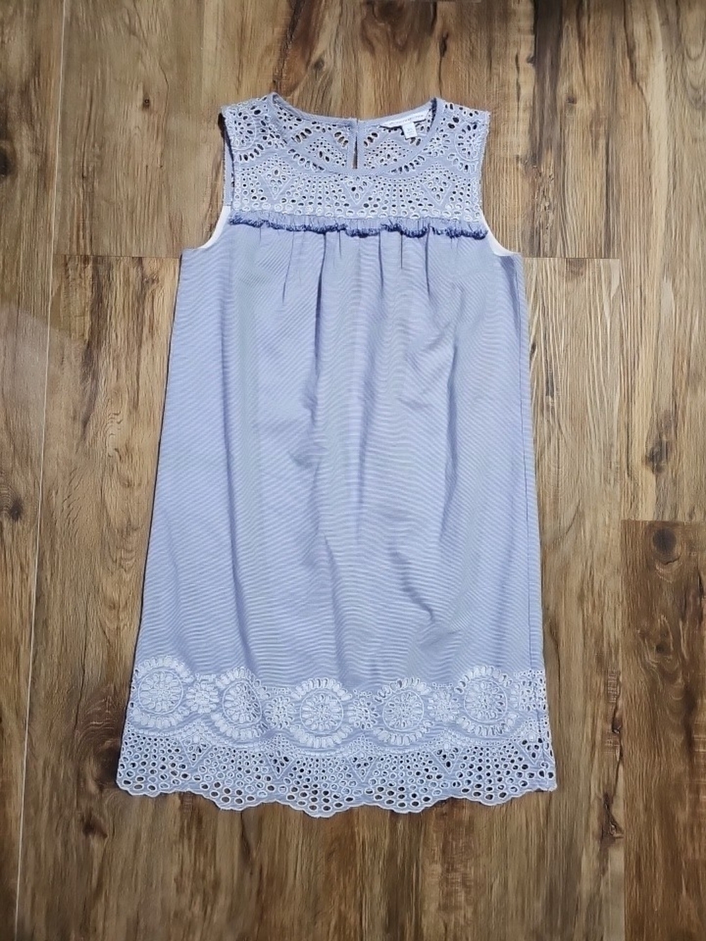 Southern Tide Dress Womens XS Blue White Stripe Eyelet Coastal Preppy Cape Cod